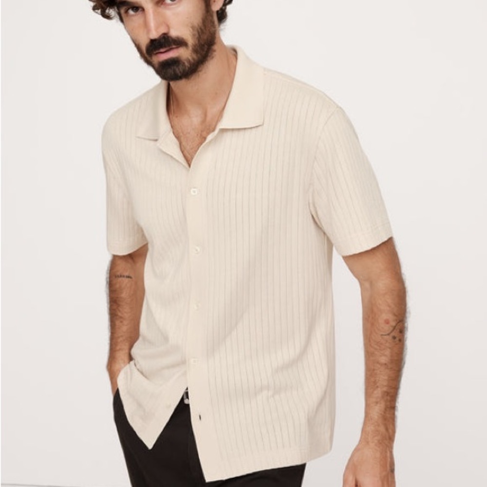 Banana Republic Men's ‘Ribbed Cotton Resort’ Button Down Shirt